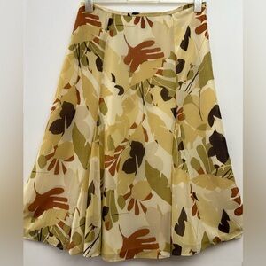 Norton McNaughton Fall Leaves Multi Color Midi Skirt